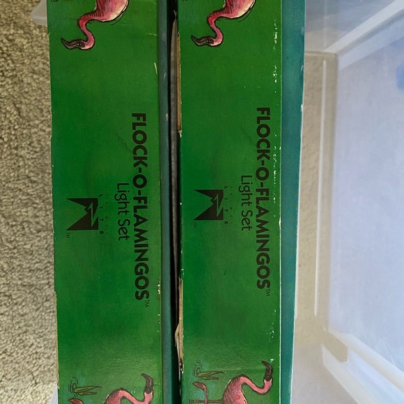 1991 Sue Scott Vintage Flock O Flamingos String Lights TWO SETS - Picture 3 of 9